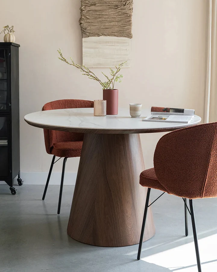 Dining Table Almira Round- Walnut - Image 2