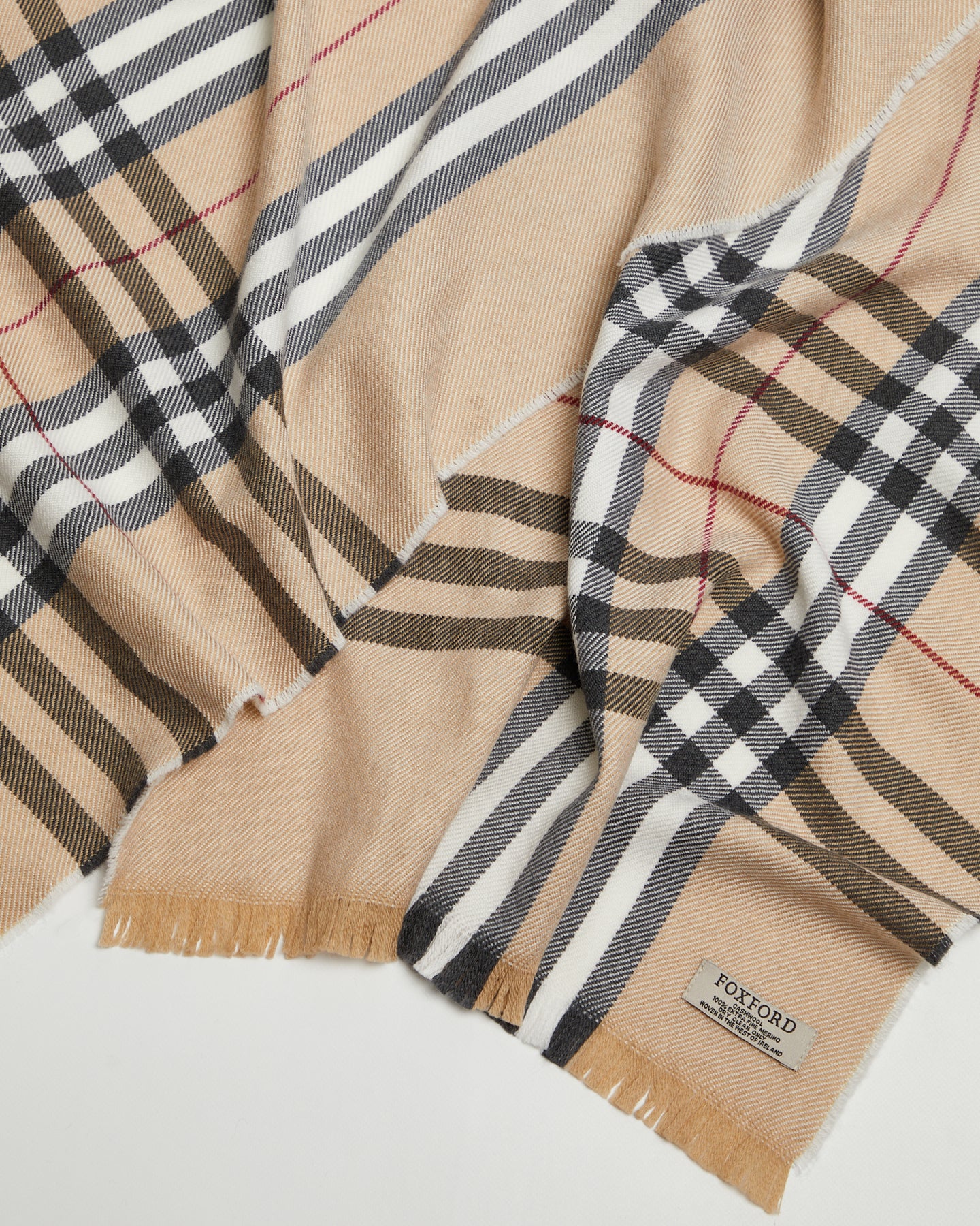 Foxford Classic Camel Extra-Fine Merino Wool Scarf - Image 3