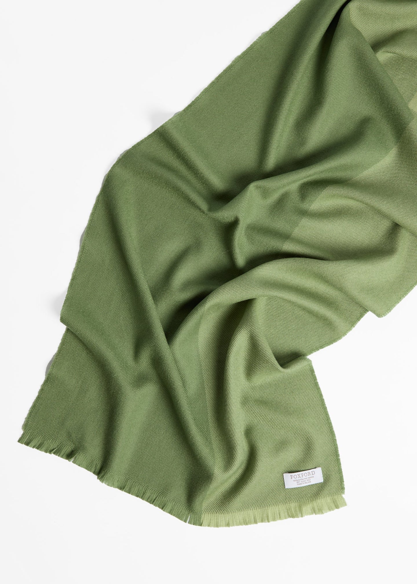 Foxford Four Green Stripe Extra-Fine Merino Scarf - Image 3