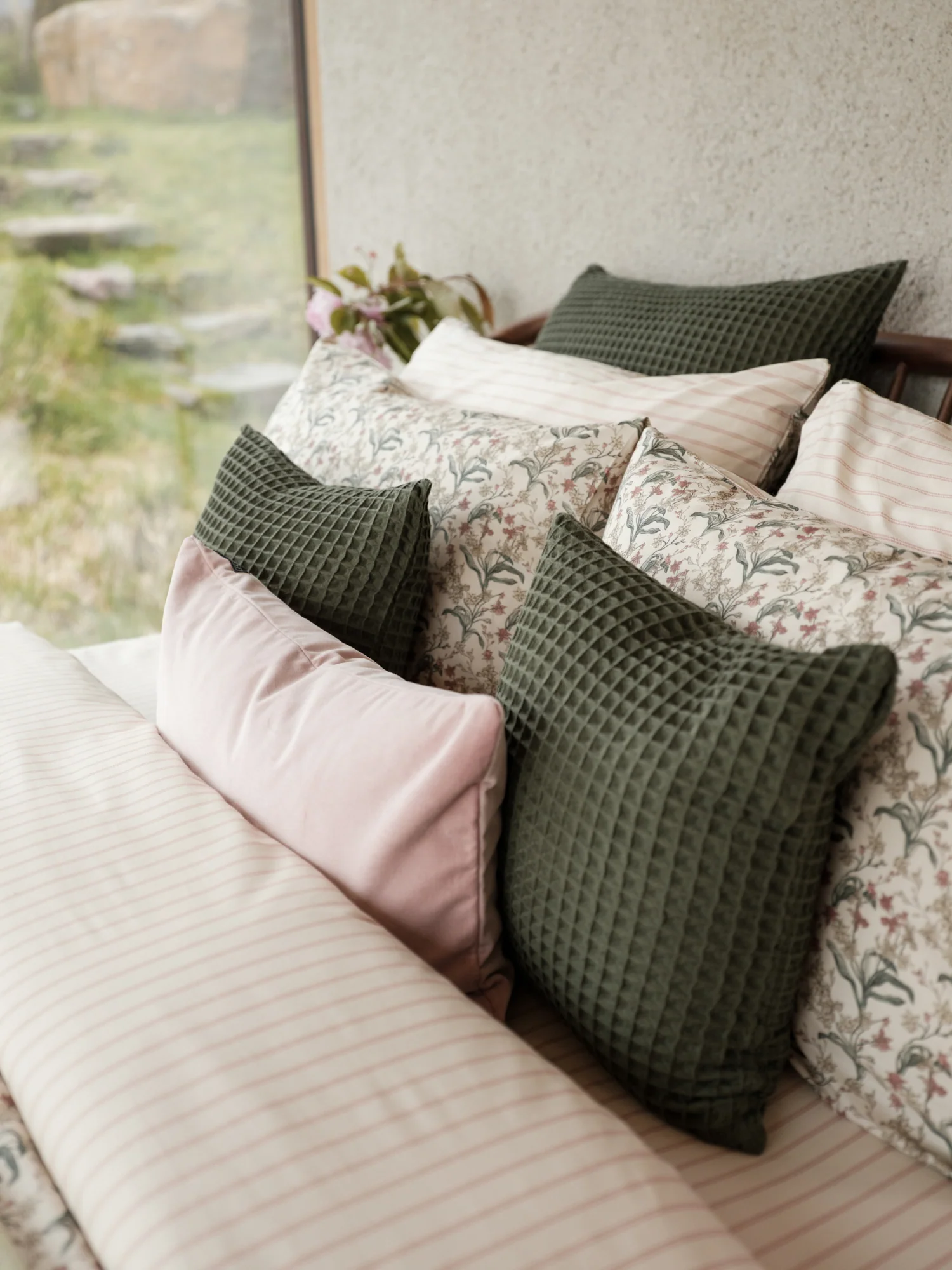Foxford Honeycomb Cushion Green- Large - Image 3