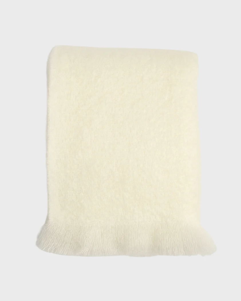 Foxford Off-White Mohair Throw - Image 3