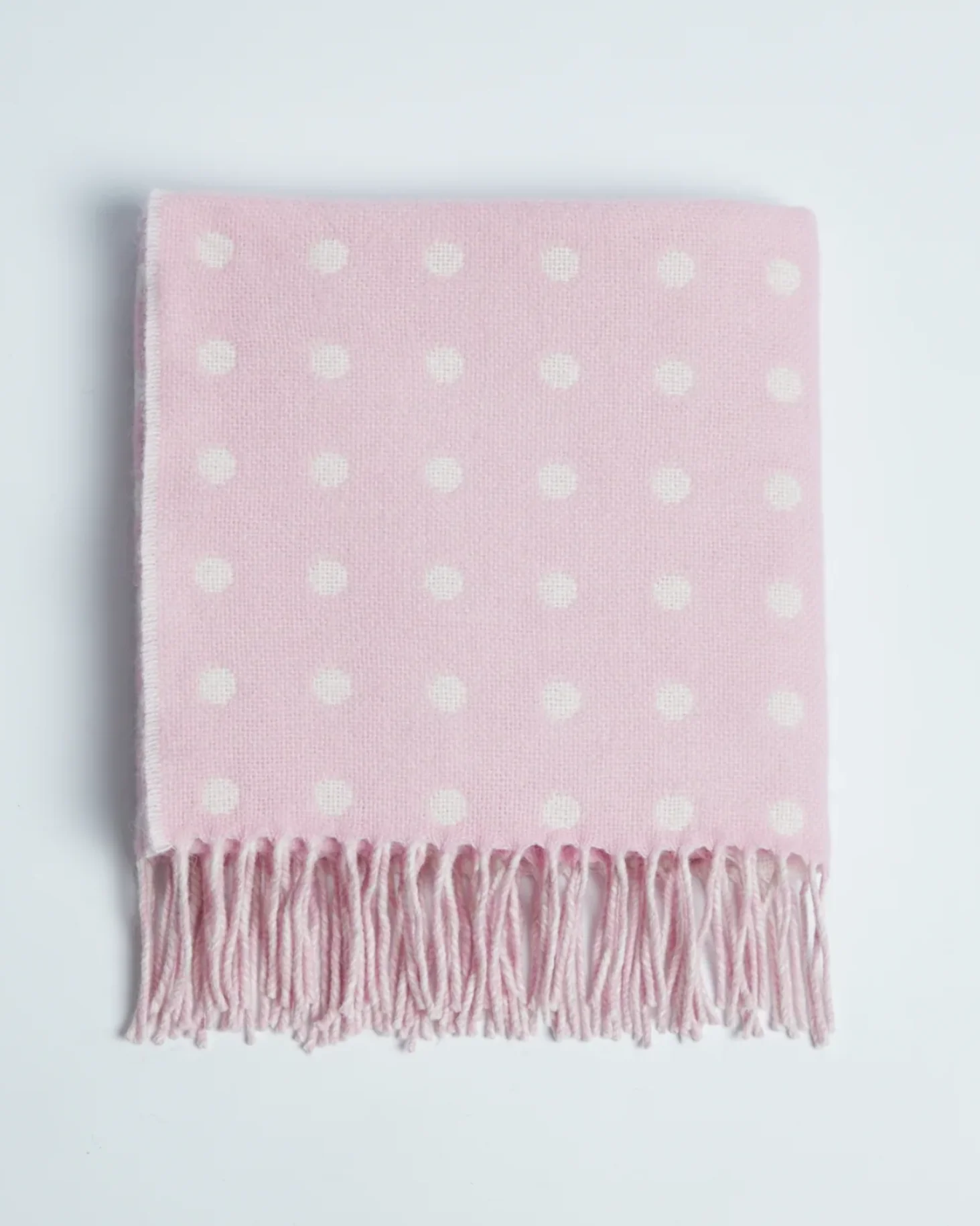 Foxford Pink Spot Lambswool Baby Blanket - Image 4