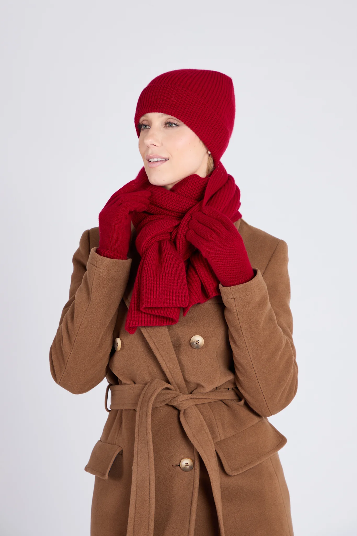 Foxford Red Cashmere Gloves - Image 4
