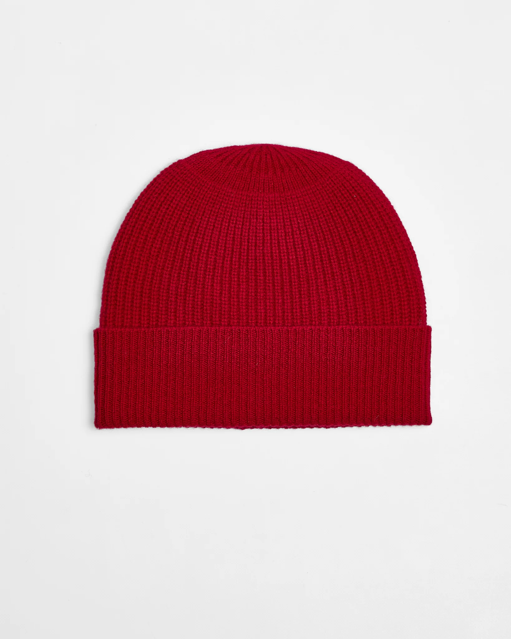 Foxford Red Ribbed Cashmere Beanie