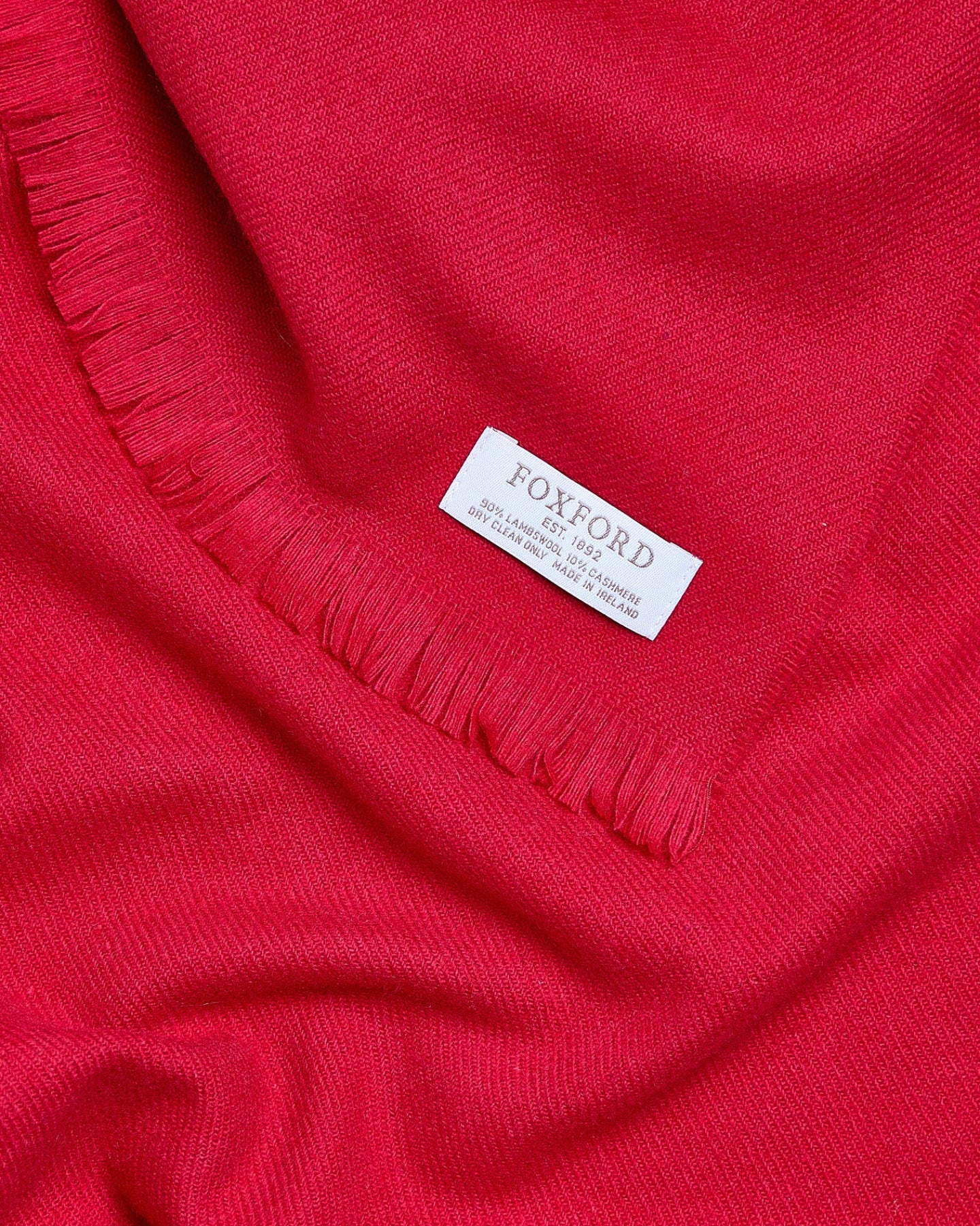 Foxford Tomato Fine Wool Cashmere Blend Scarf - Image 3