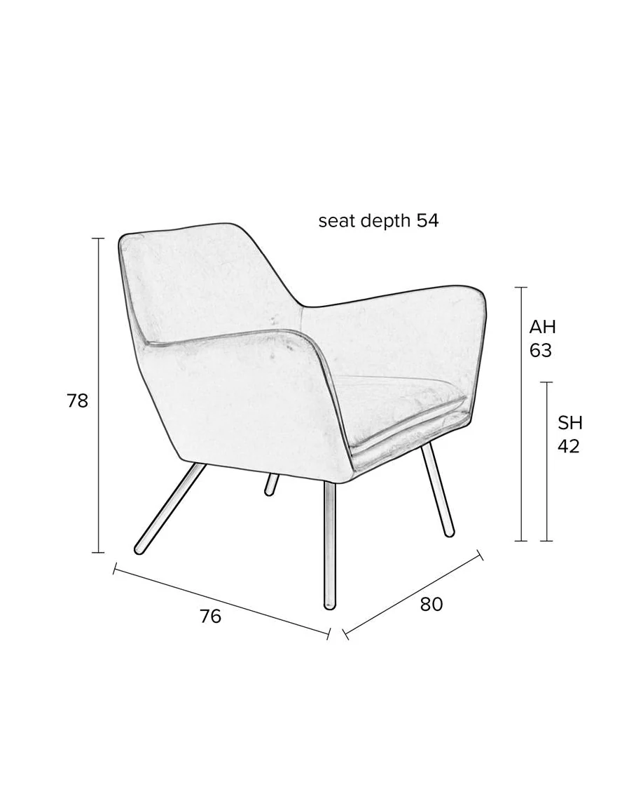 Lounge Chair Bon- Velvet Gold - Image 5