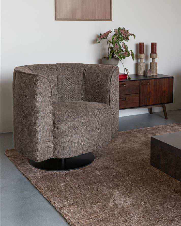 Lounge Swivel Chair Flower- Brown - Image 2