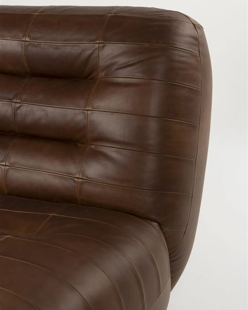 Lounge Chair Wyatt Wax Leather Chocolate - Image 2