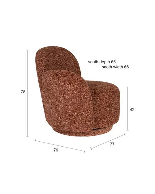 Lounge Swivel Chair Rose- Terracotta - Image 5