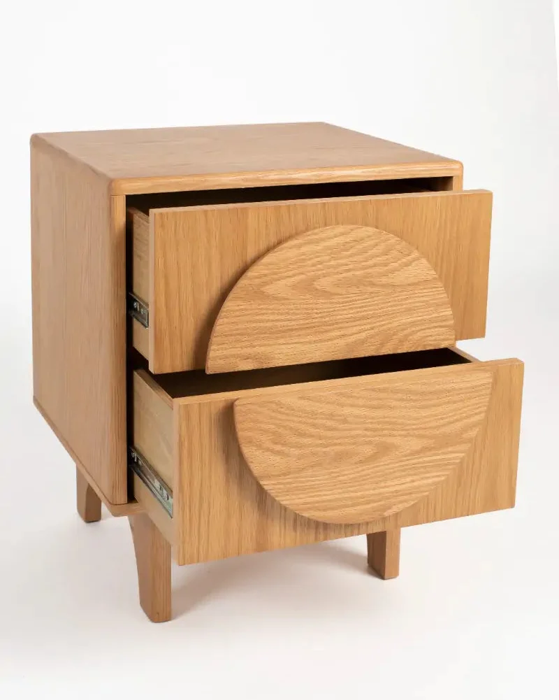 Bedside Table Groove- Natural Oak - Image 3