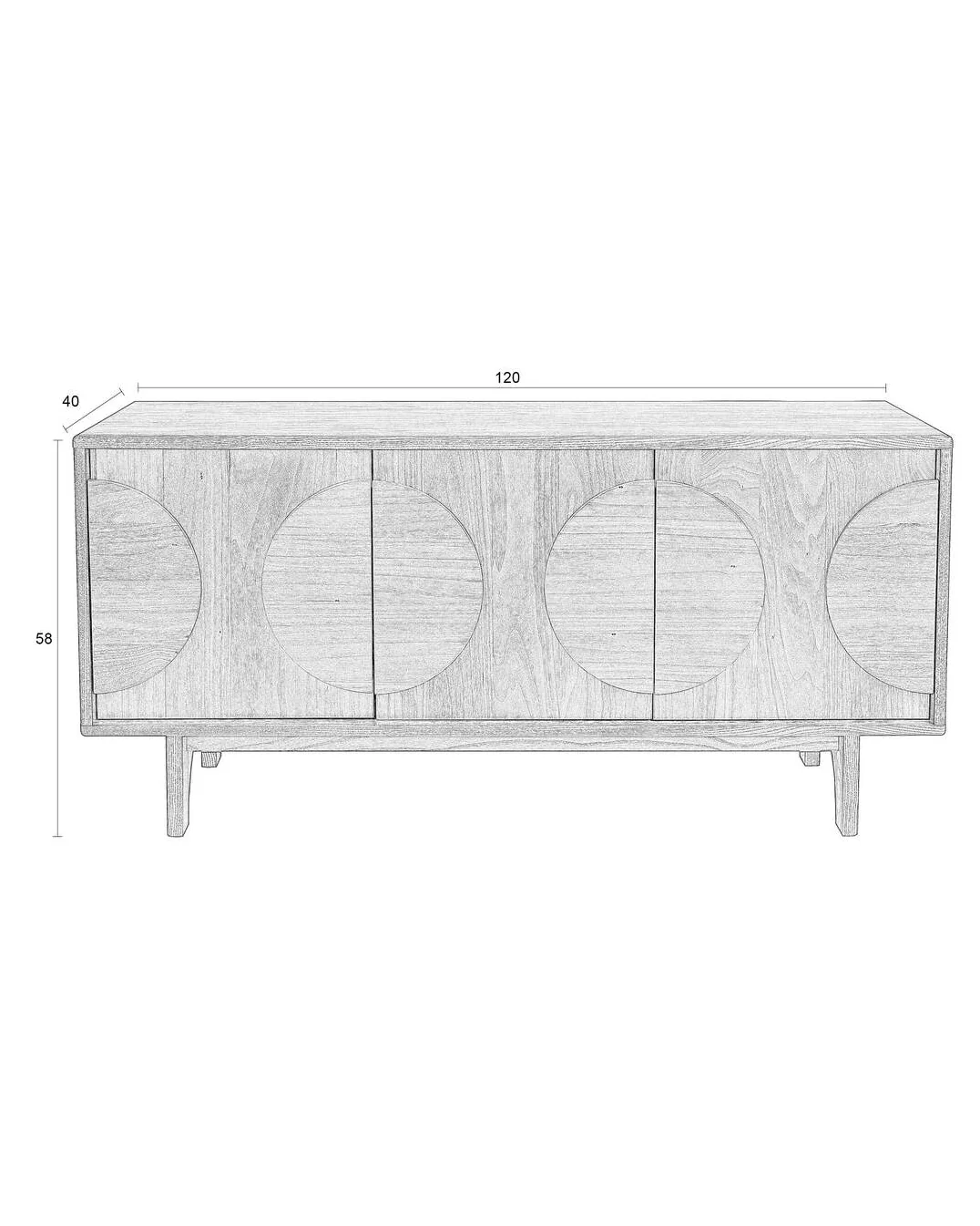 Sideboard Groove 3 Door- Natural Oak - Image 5