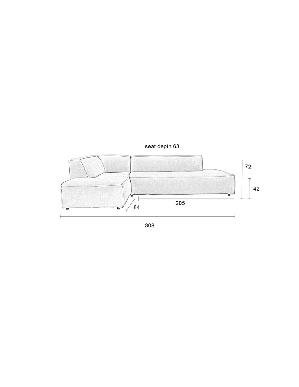 Sofa Fat Freddy Rib Left Natural - Image 8